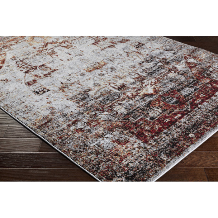 Brahim Dark Red Area Rug