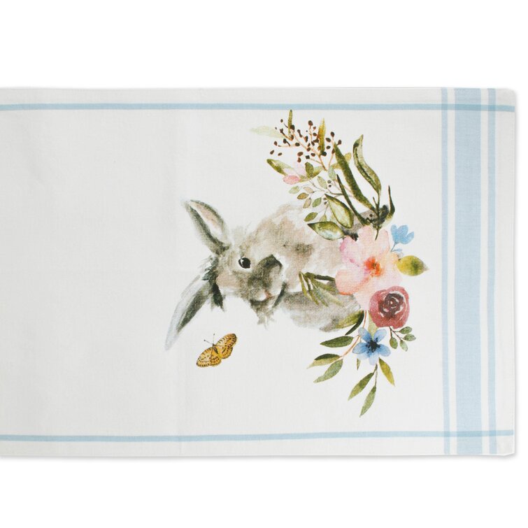 Watercolor Bunny Quilted Table Runner