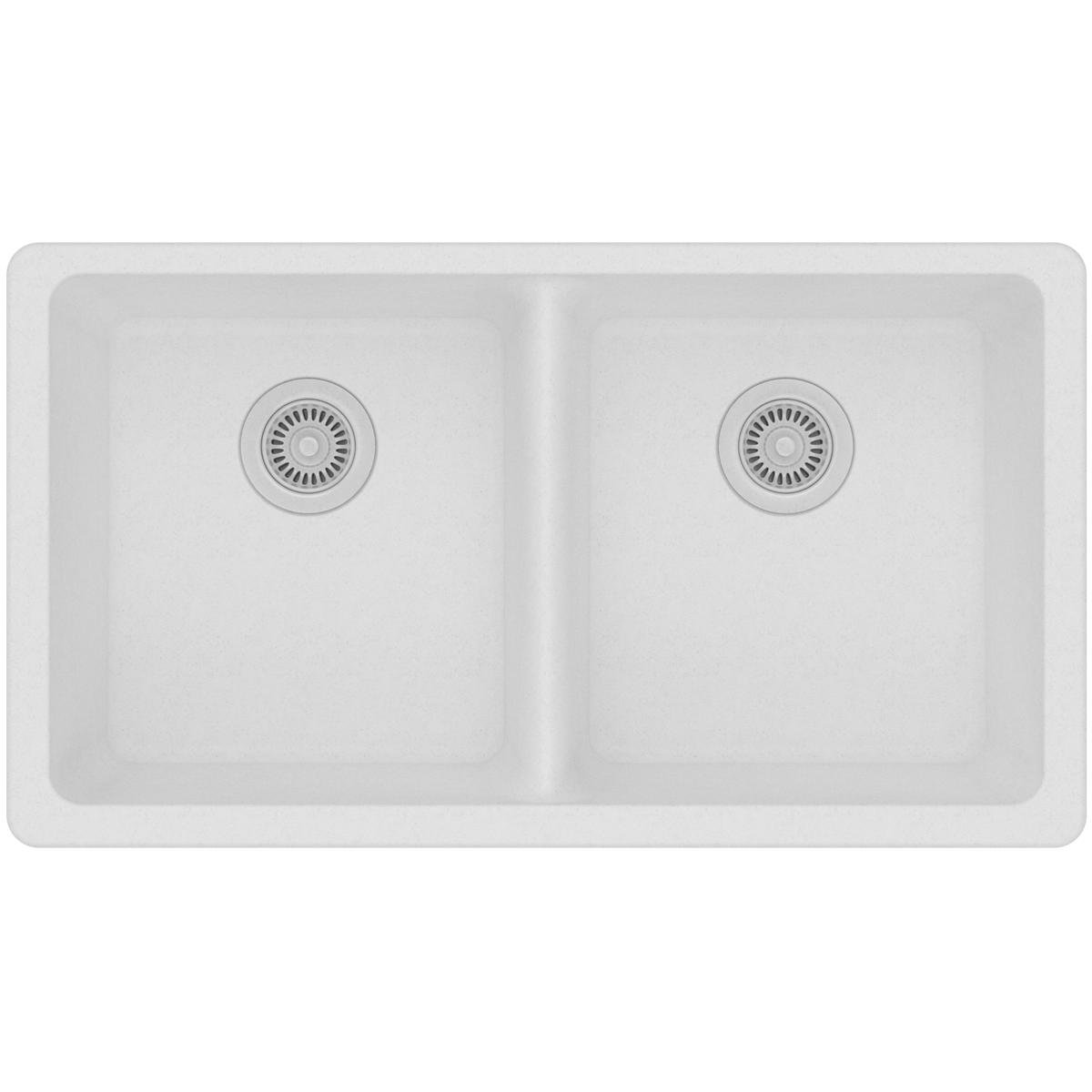 Quartz Clic 33 L X 18 5 W Double Basin Undermount Kitchen Sink Quartz Clic 33 L X 18 5 W Double Basin Undermount Kitchen Sink