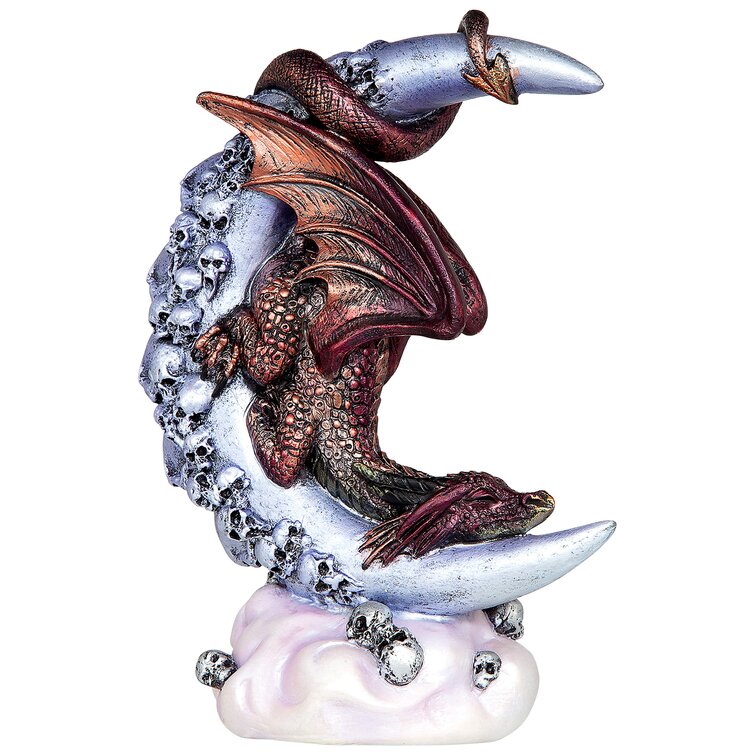 Design Toscano Dragon Sleeping on Moon Figurine | Wayfair