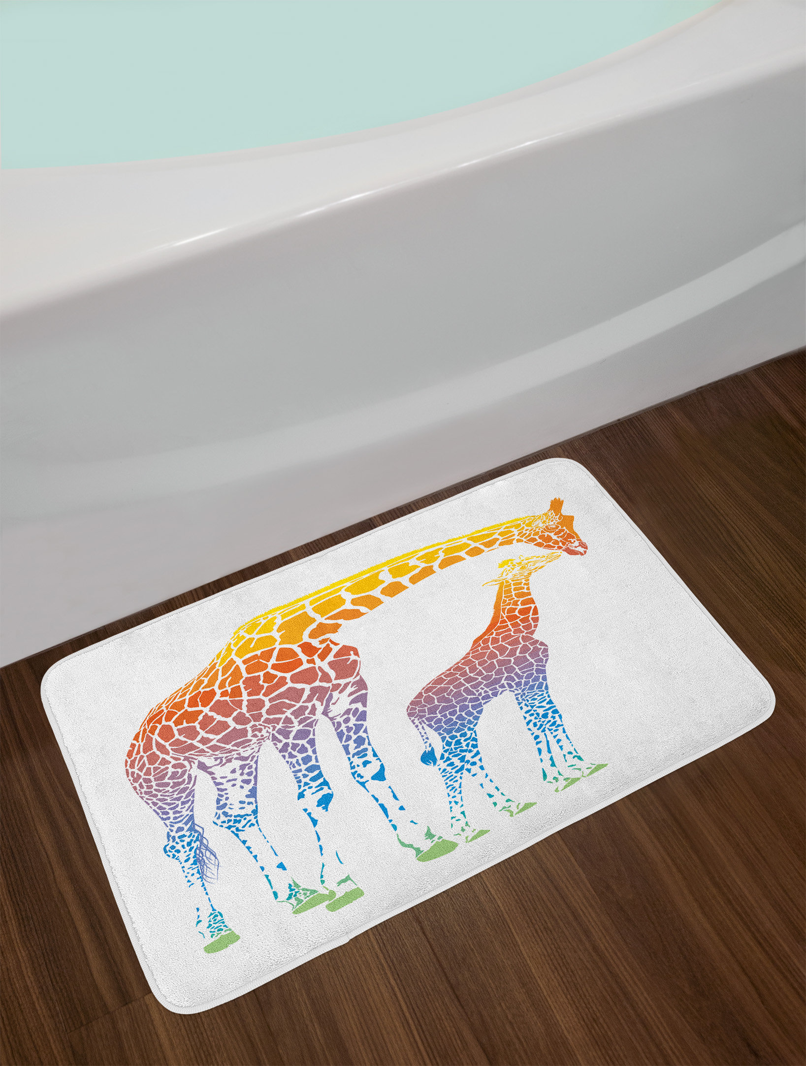 Africa Wild Elephant Mum Child Bath Rug Non-slip Bathroom Carpet Shower Mat