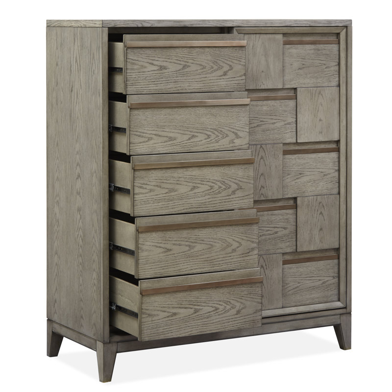 Brayden Studio Ehrhardt Wood Sliding Door 5 Drawer Chest Wayfair
