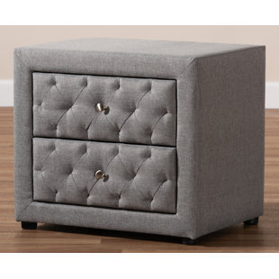 Craig Fabric Upholstered 2 Drawer Nightstand by Rosdorf Park
