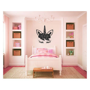 Zoomie Kids Hogue Unicorn Face Sleeping Vinyl Wall Decal Reviews