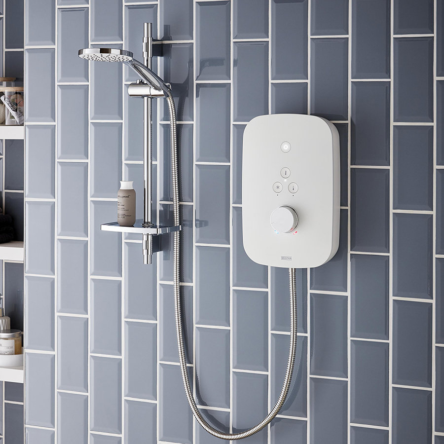 Bristan Elektrisches Duschsystem mit Wandstangen-Duschkopf Solis