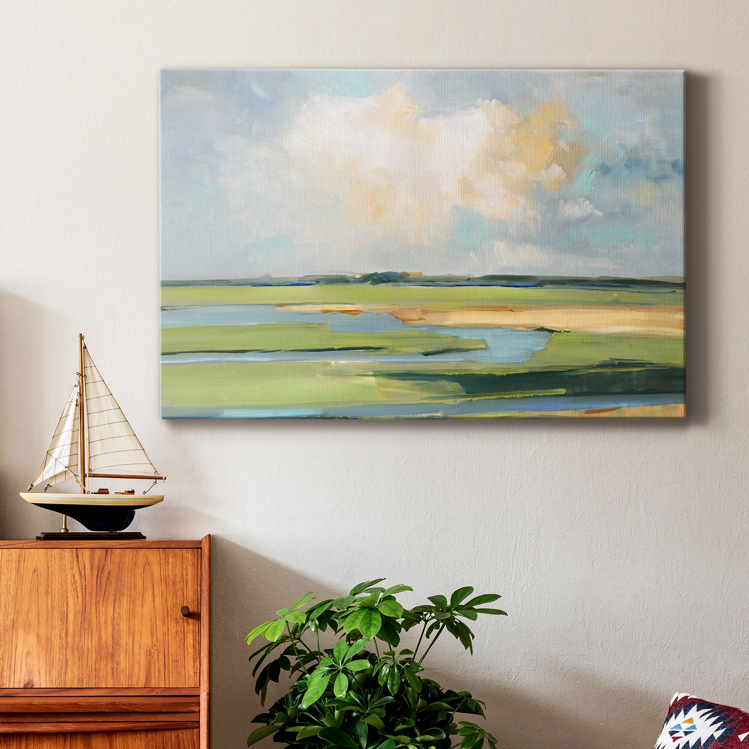 Winston Porter Pastel Horizon II - Wrapped Canvas Print | Wayfair