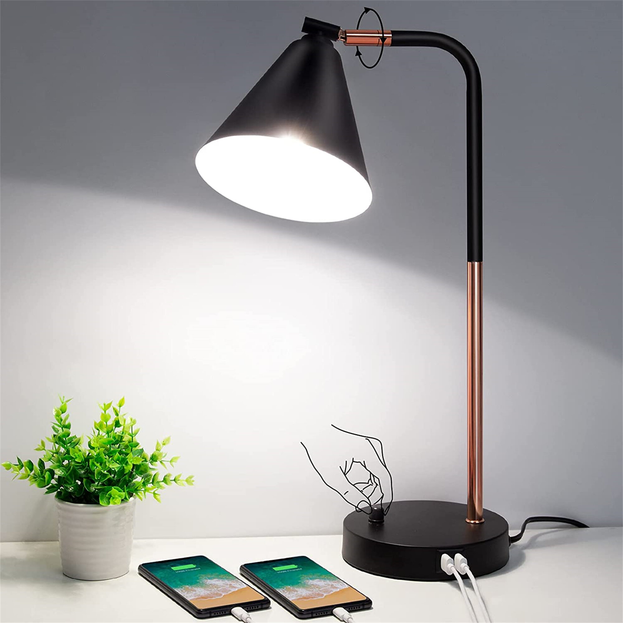 Modern Adjustable Desk Light Reading Task Table Lamp LED Bulb Office Lighting