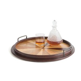 Extra Large 17 W Round Serving Trays You Ll Love Wayfair Brown Wood Serving Tray