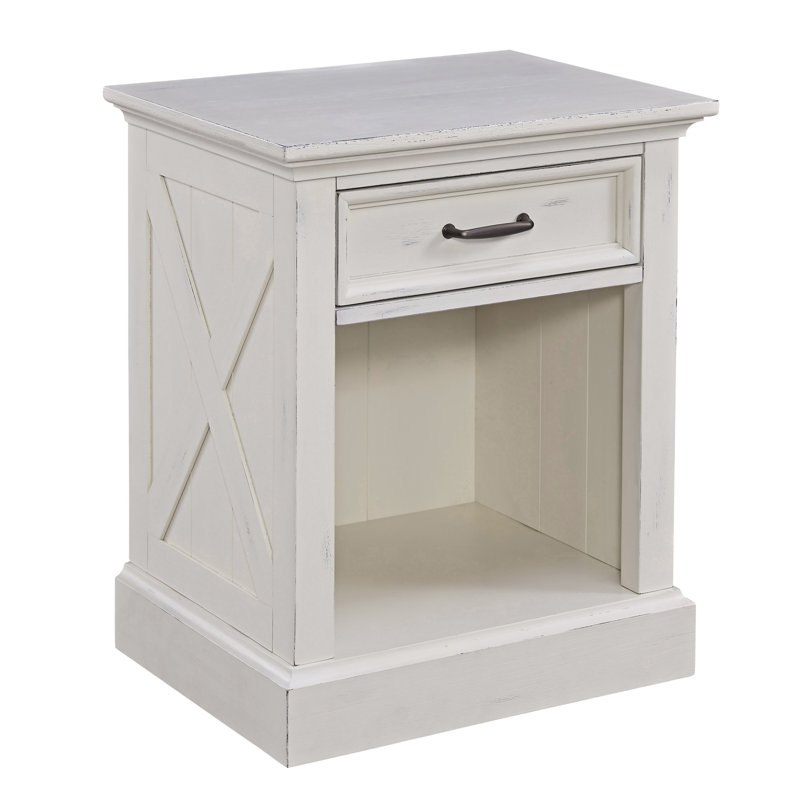 Laurel Foundry Modern Farmhouse Moravia 1 Drawer Nightstand In Off White Reviews Wayfair