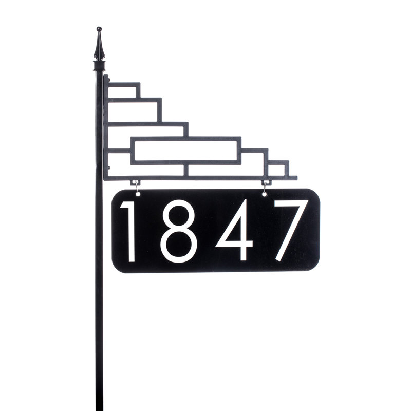 Extra Large Contemporary 1-Line Double-Sided Reflective Address Sign