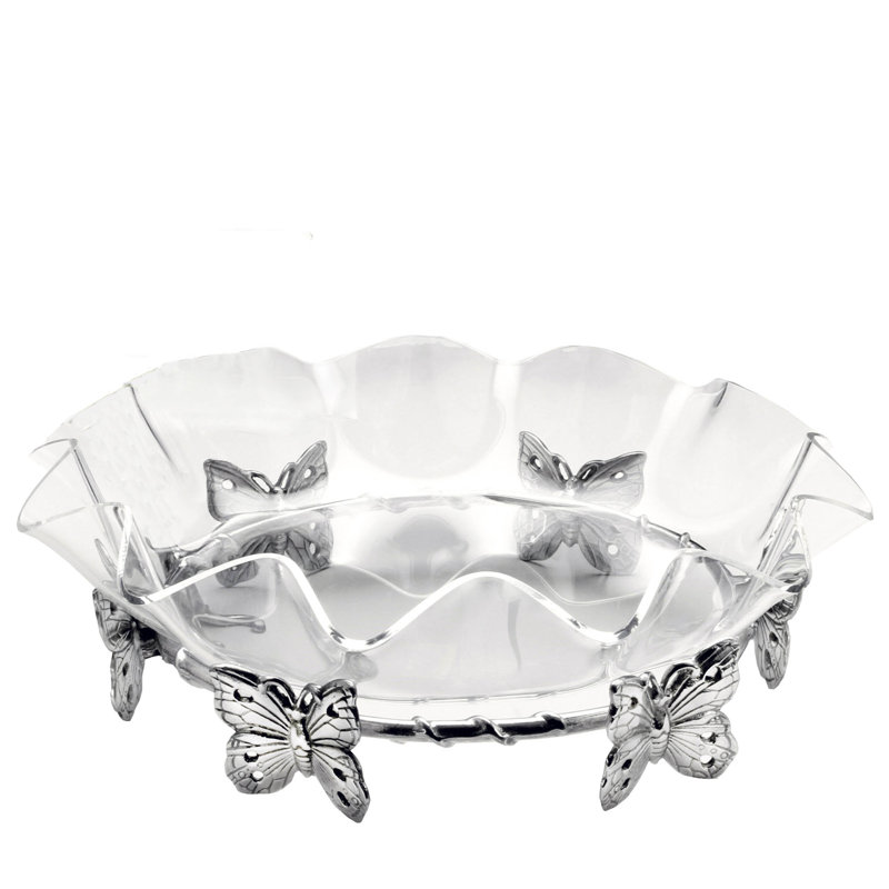 Butterfly 16" Acrylic Stand Serving Bowl