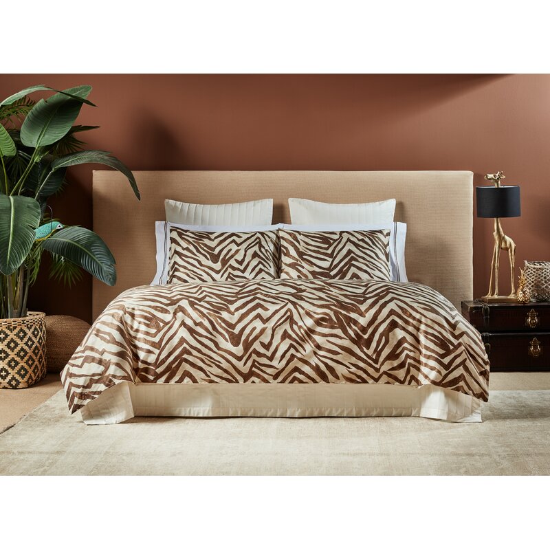 Frette At Home Safari Caramel Animal Print Cotton Duvet Cover | Wayfair