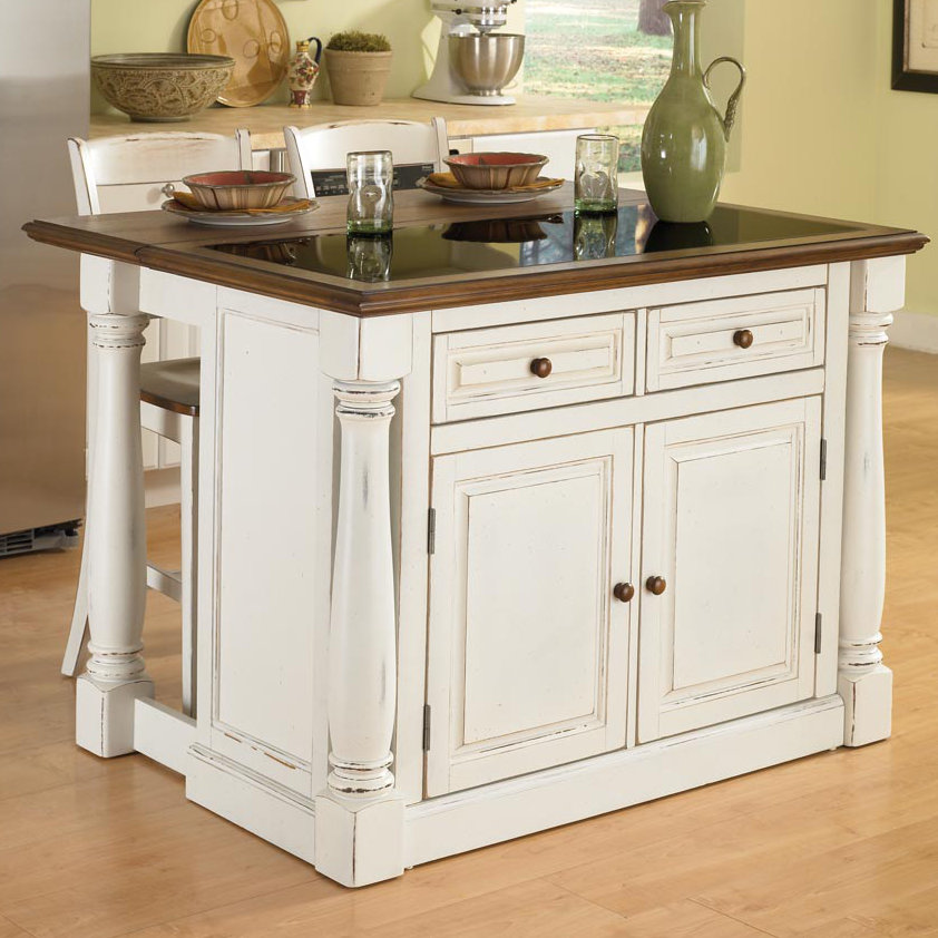 August Grove Larchwood 48 Solid Wood Kitchen Island Set Reviews Wayfair