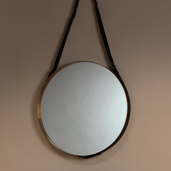 Leather Strap Round Mirror Wayfair
