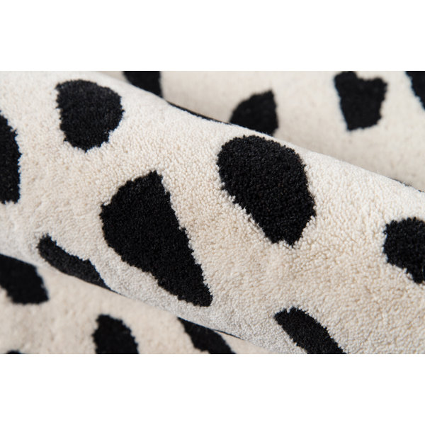 Polka Dots Handmade Tufted Wool Ivory Black Area Rug Reviews Joss Main