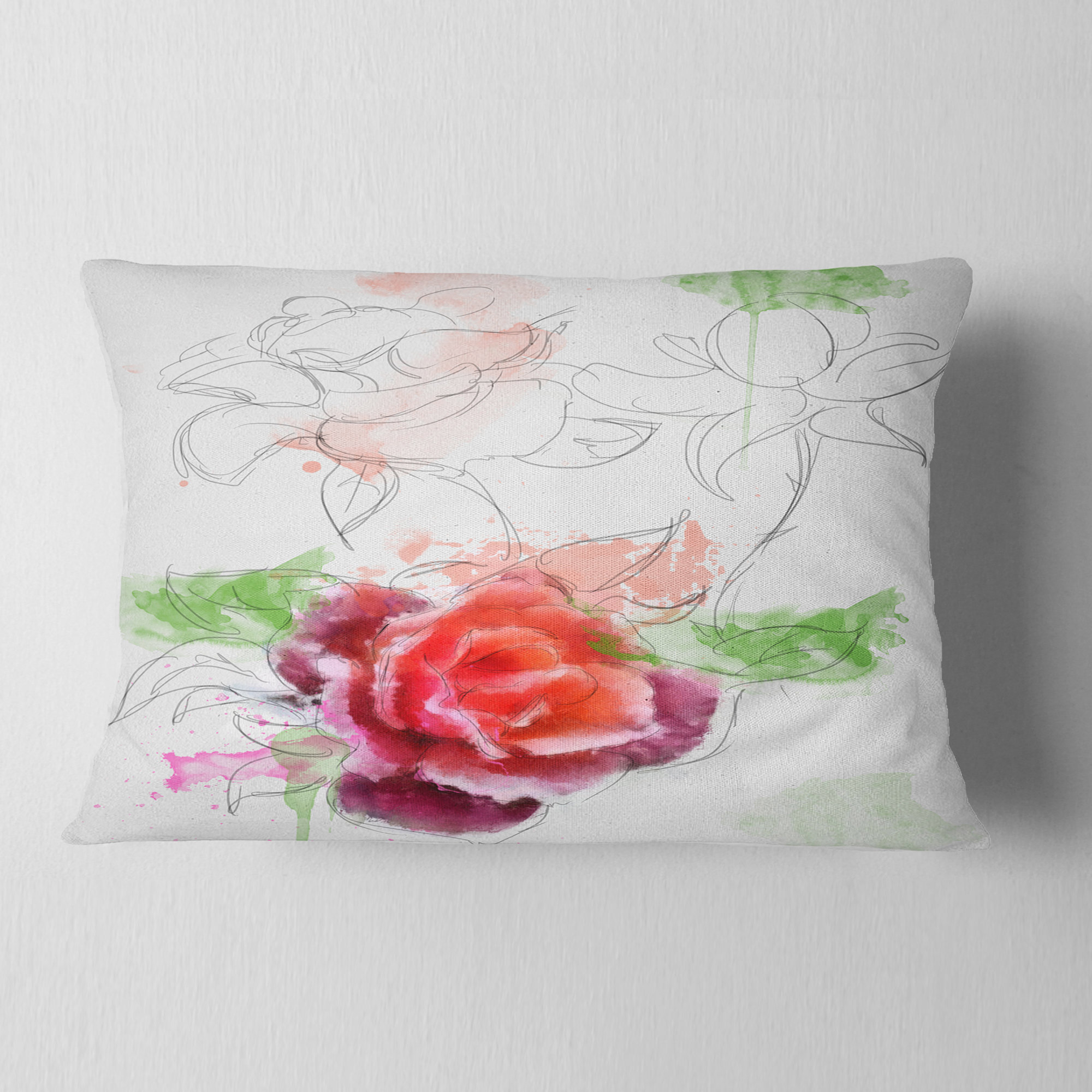 rose lumbar pillow