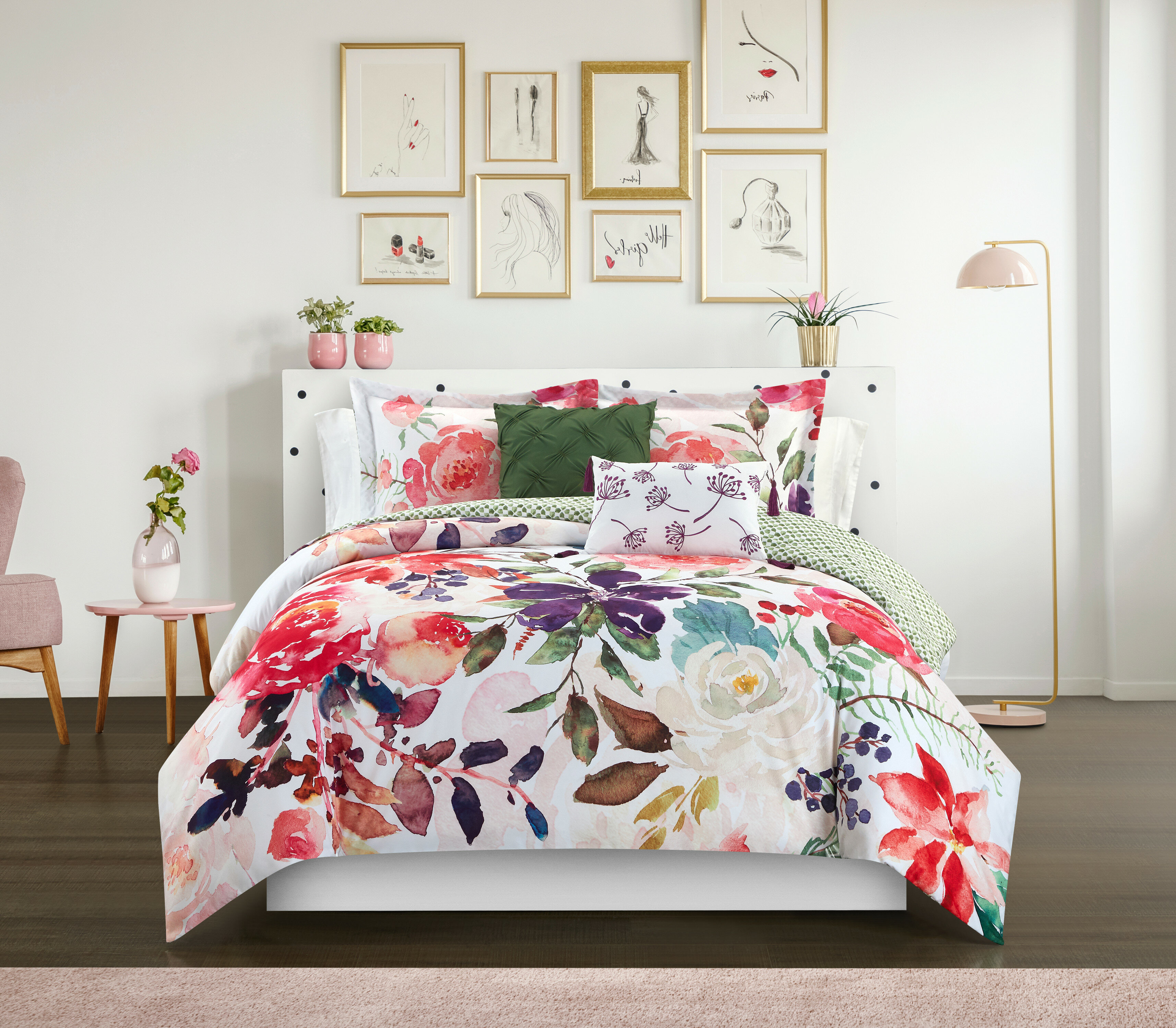 Sage 8-Piece Luxury 100% Microfiber Comforter Set Hudson Bedding Comforter Set 