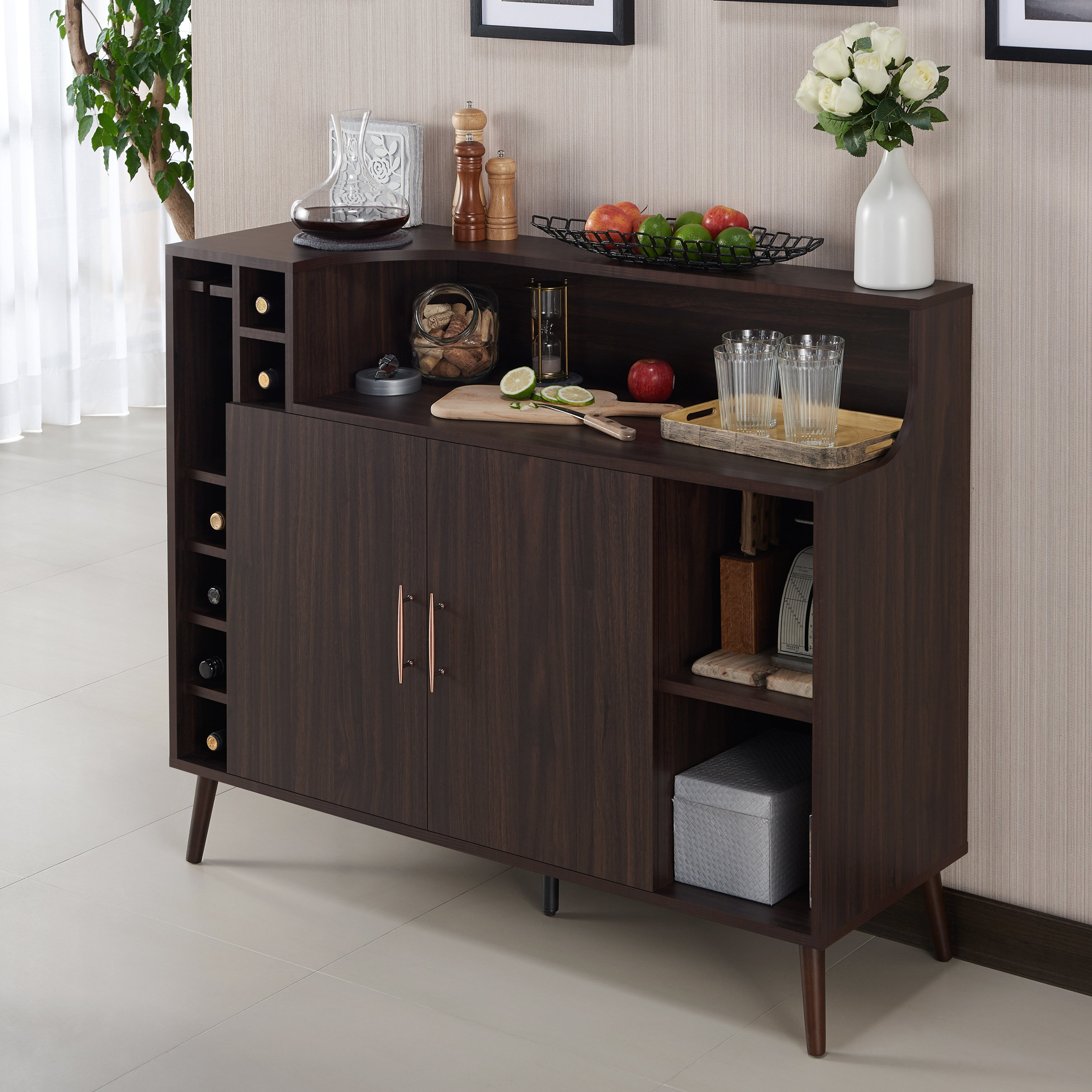 Wrought Studio Mcfarlane Bar with Wine Storage & Reviews Wayfair