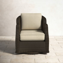 gilchrist swivel patio chair with cushions