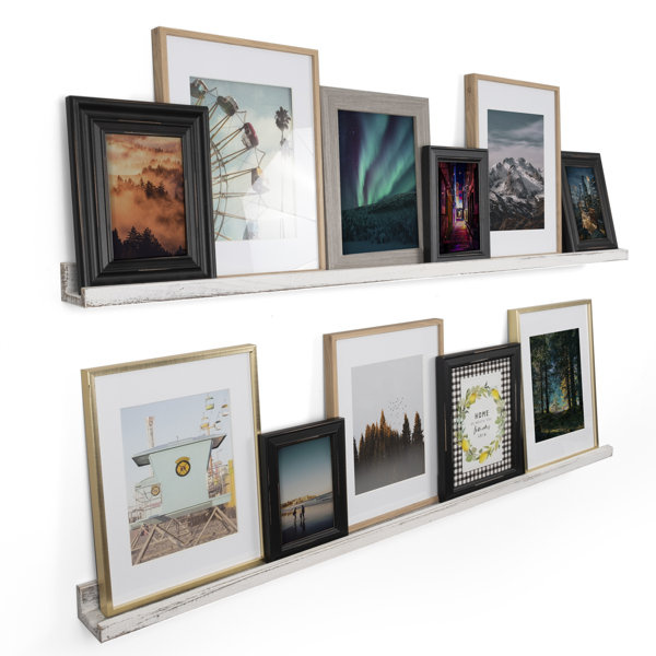 Wood Wall Picture Ledge Shelf Shelves 91.5Cm White Wooden Display Apply Easy 