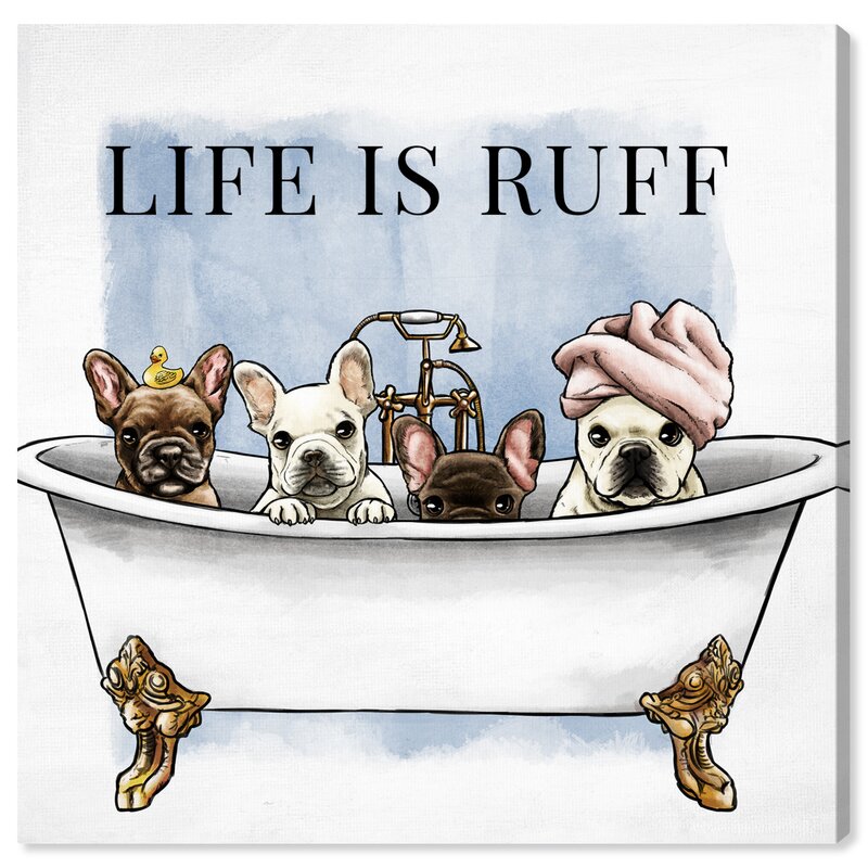 Aerin Bath and Laundry Glam 'Life is Ruff' Bathtubs by Oliver Gal -