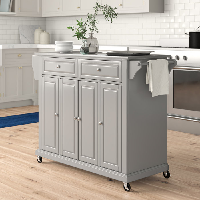 Crosley Hedon Kitchen Island With Stainless Steel Top Reviews