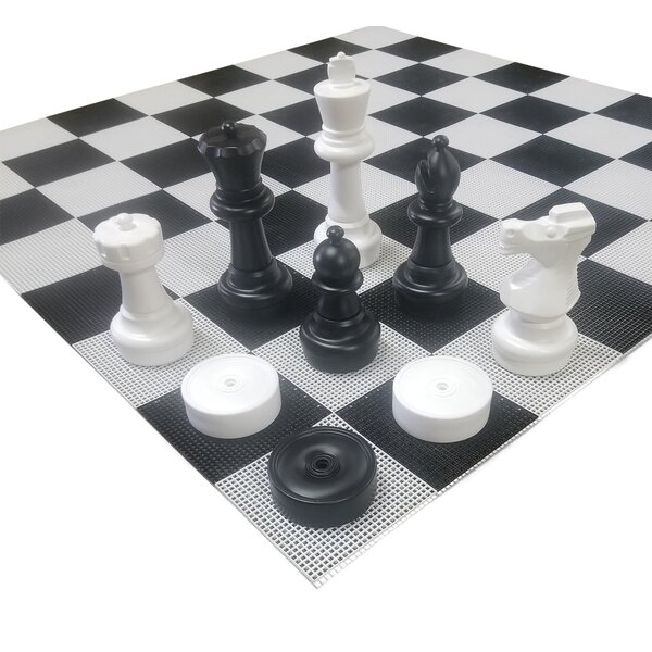 Black White MegaChess Individual Plastic Chess Piece 11.5 Inches Tall Knight 