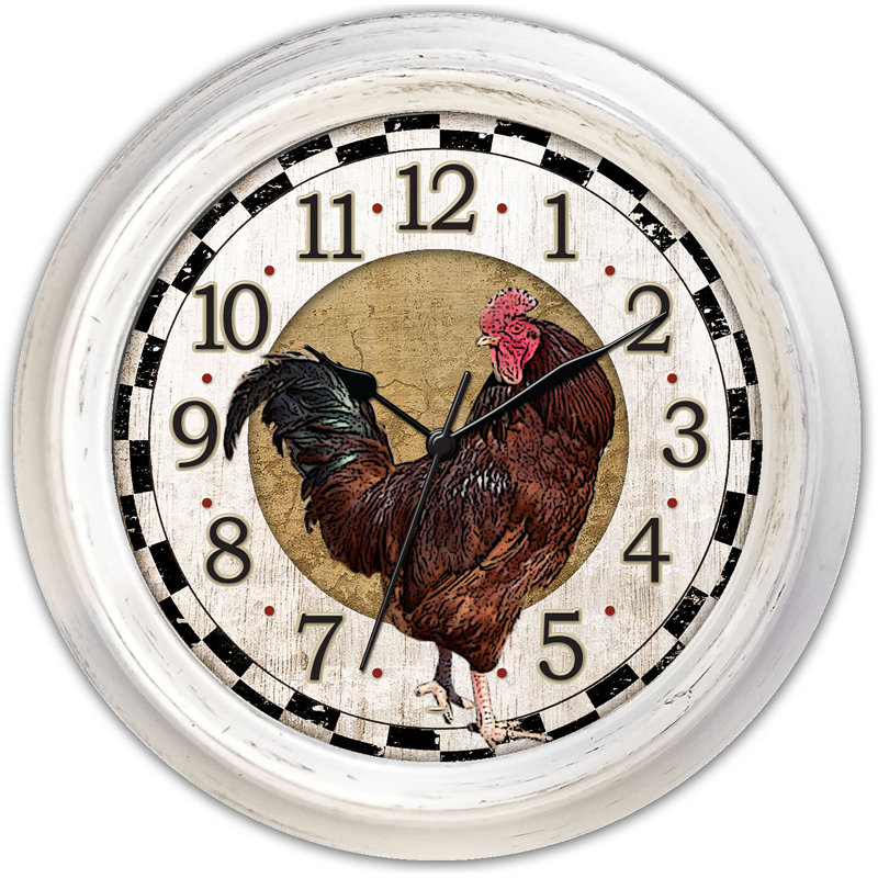 18" Rooster Dial Quartz Analog Wall Clock