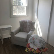 harper nursery swivel glider