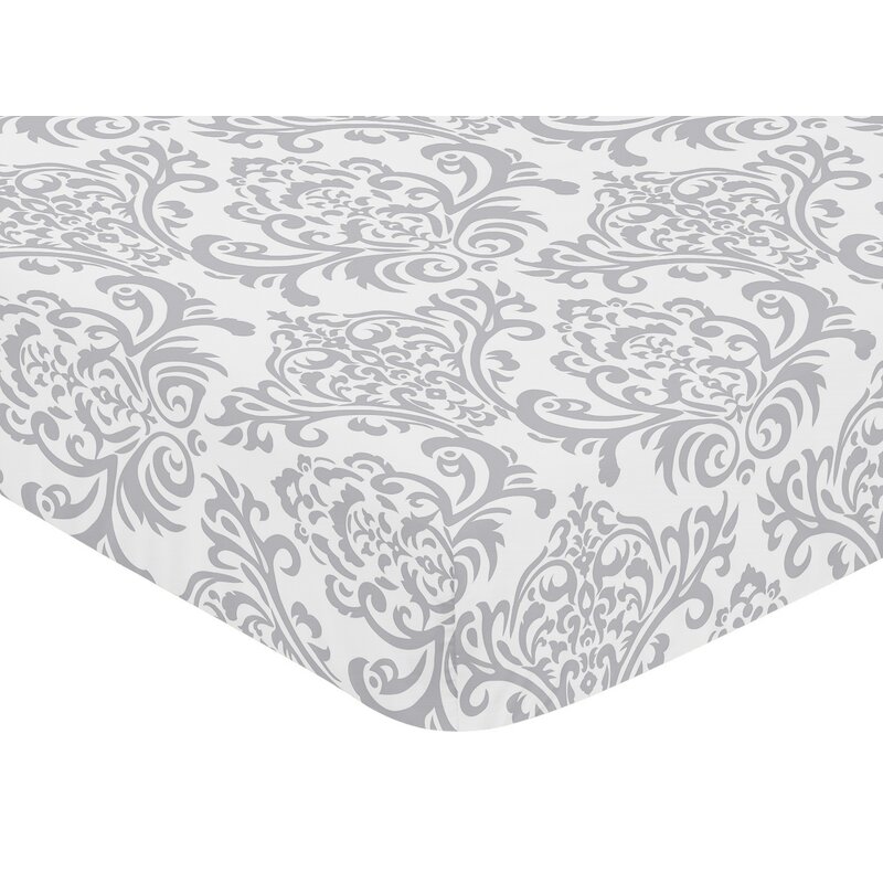 Sweet Jojo Designs Elizabeth Damask Print Fitted Crib Sheet