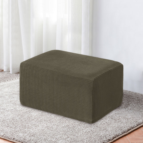 Ottoman Footrest Stool Slipcover Footstool Chair Sofa Seat Grid Patterns 