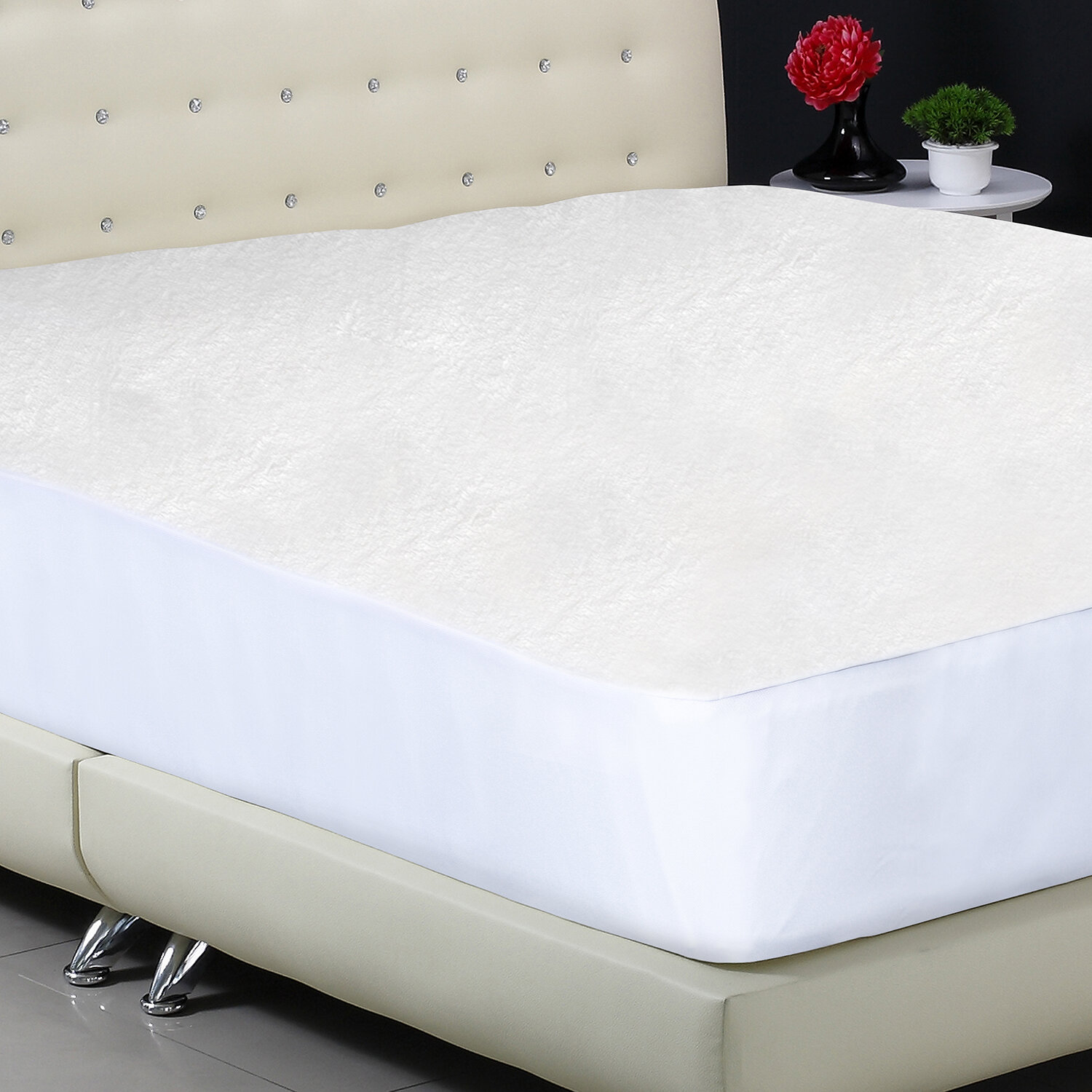 PROTECT A BED  PLUSH SUPER SOFT VELOUR LUXURY 100/% WATERPROOF MATTRESS PROTECTOR