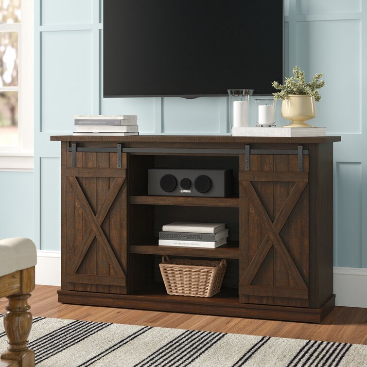MODERN TV STAND Cabinet Storage Adjustable Shelf For TVs up to 60" Black 