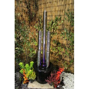 5 Columns Stainless Steel Water Feature With Light By Sol 72 Outdoor