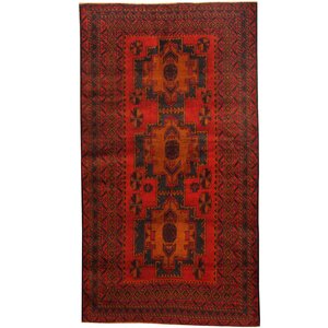 Balouchi Hand-Knotted Red/Navy Area Rug