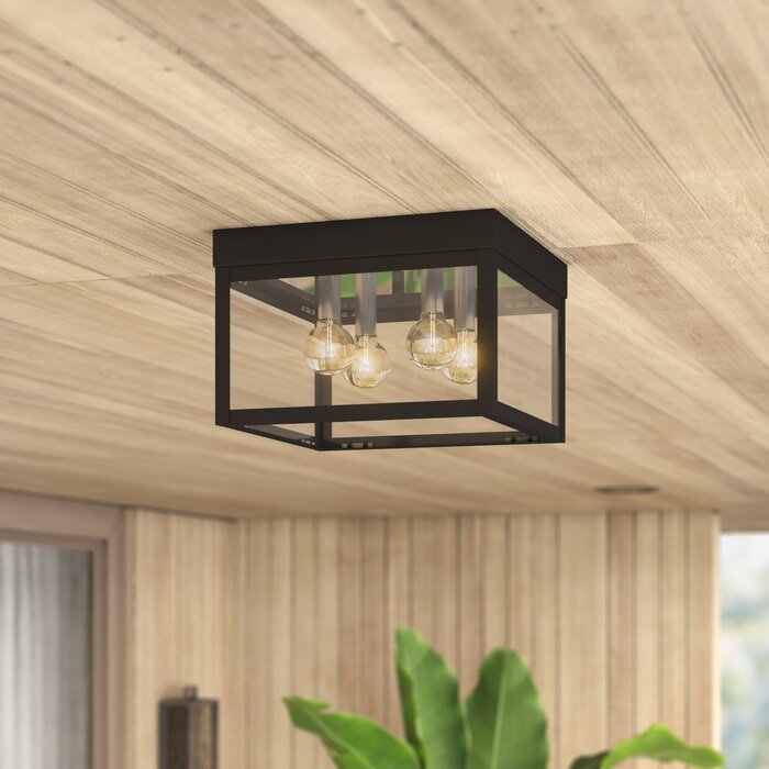 Demery 4 Light Outdoor Flush Mount