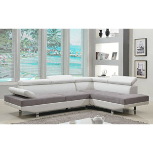 leather tufted sectionals you ll love wayfair