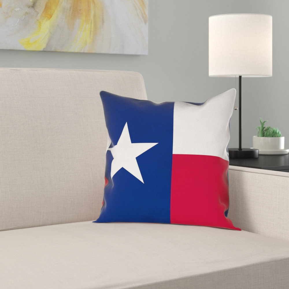 East Urban Home Centers Texas Flag In Faux Linen Throw Pillow Concealed Zipper Indoor Wayfair