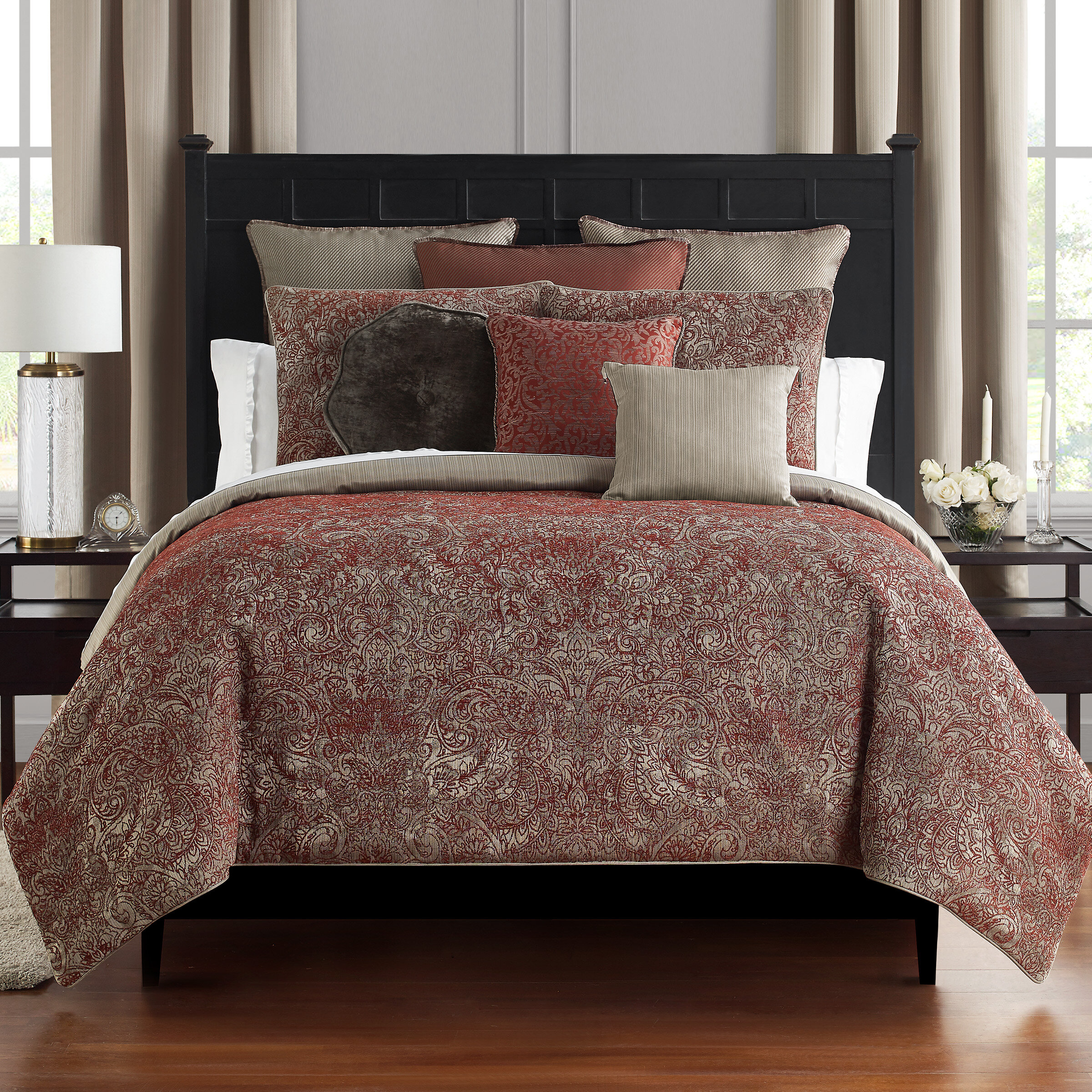 Waterford Bedding Caine Reversible Duvet Cover Set Wayfair Ca