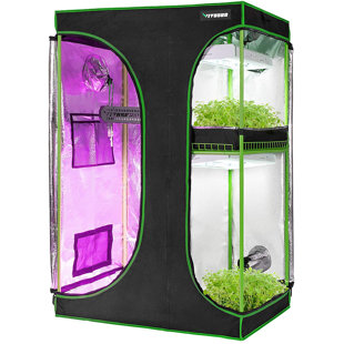 VIVOSUN 48" X24" X 60" Hydroponic Grow Tent+300W LED Grow Light for Indoor Plant 