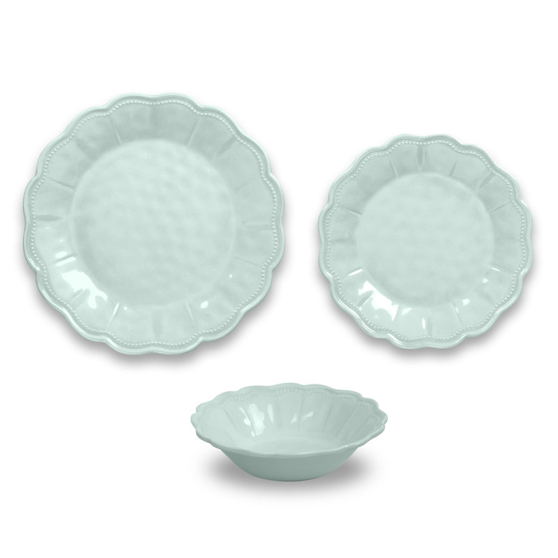 Robstown Pearl Blush 12 Piece Melamine Dinnerware Set, Service for 4