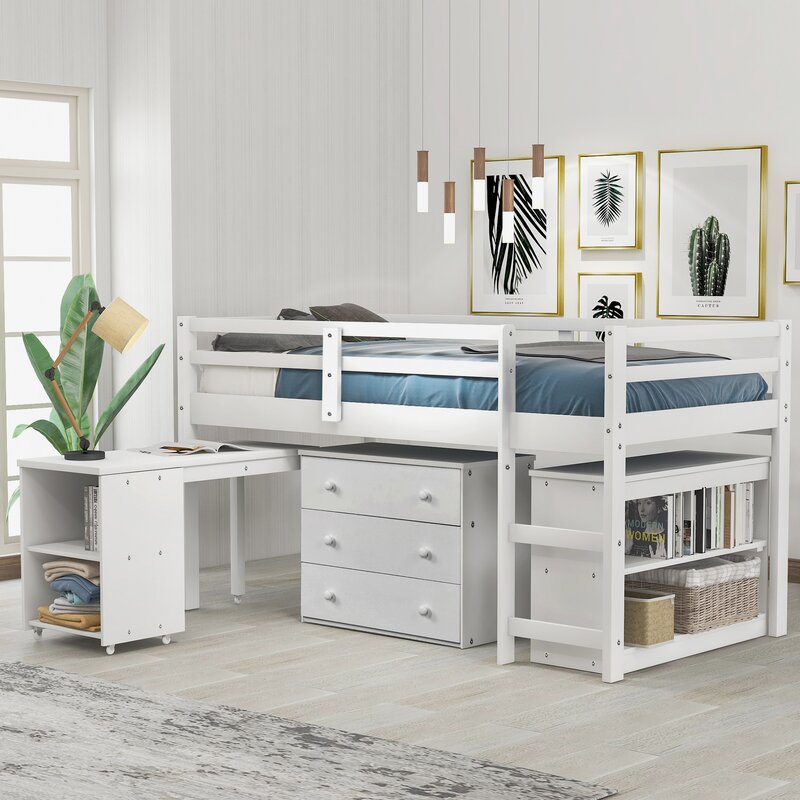 Isabelle & Max™ Crittendon Twin Low Loft Bed with Desk ...