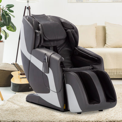 Human Touch Sana SL Track Reclining Adjustable Width Heated Full Body Massage Chair Human Touch Upholstery Color Gray Faux Leather