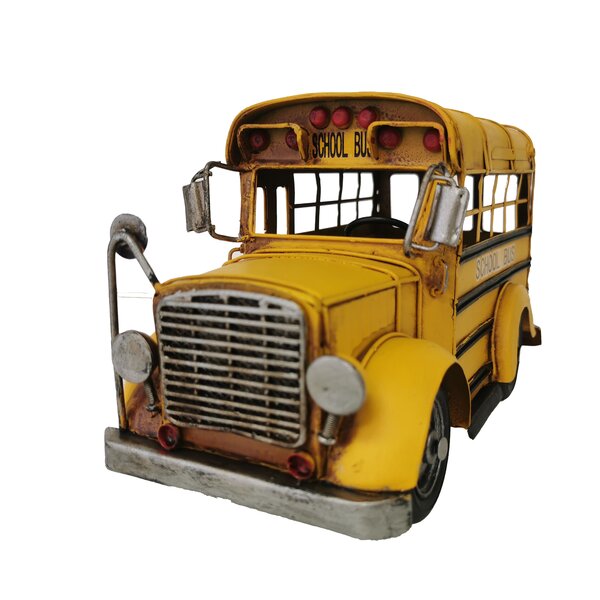 Vintage 1:24 Scale Model Short Yellow School Bus Vehicle Home Decor/Driver Gift 