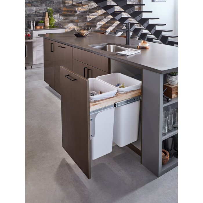 Rev A Shelf Double Top Mount Plastic 12 5 Gallon Open Pull Out
