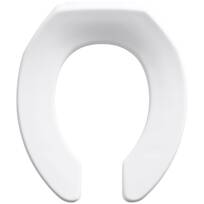 White KOHLER K-4680-C-0 Lustra Round Open-Front Toilet Seat with Check Hinge 