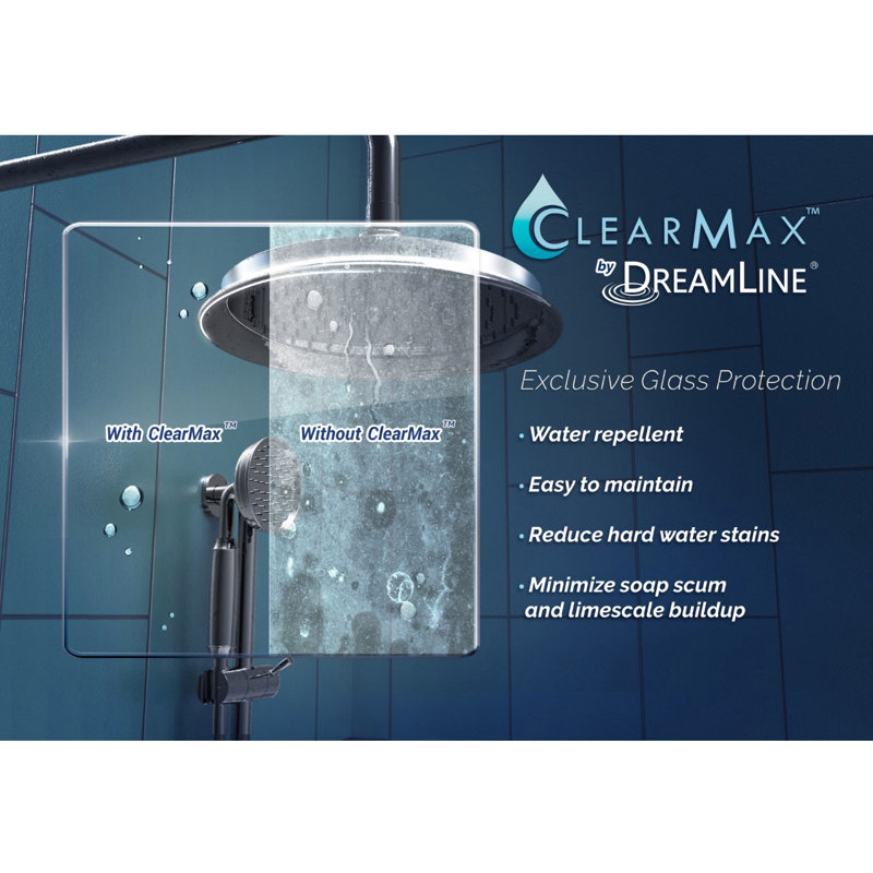 Dreamline Unidoor X 53 5 W X 72 H Hinged Frameless Shower Door With Clearmax Technology Wayfair