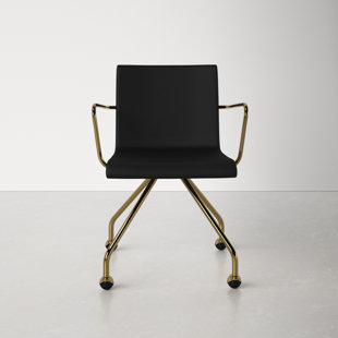 blue desk chair with gold legs