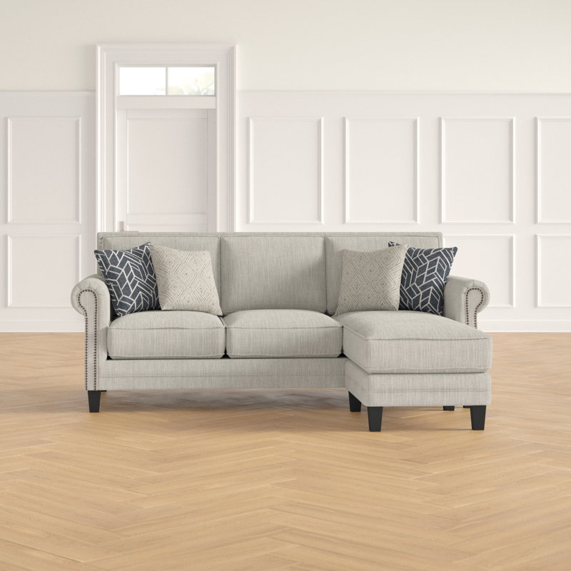 Isamar 88 6 Wide Reversible Sofa Chaise Sectional With Ottoman Joss Main