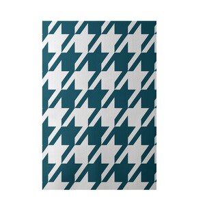 Geometric Teal Indoor/Outdoor Area Rug